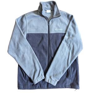 Columbia Two Tone Gray Full Zip Long Sleeve Warm Fleece Hiking Sweatshirt Jacket